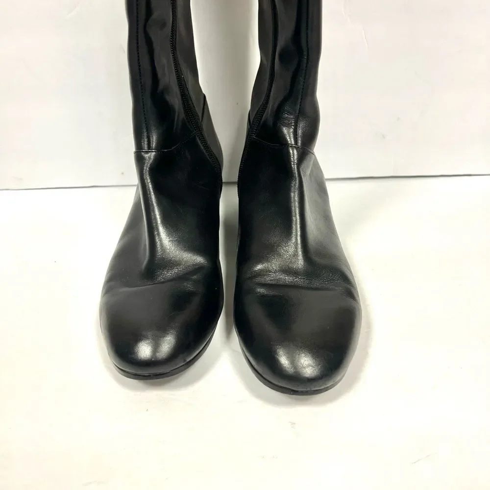 Nine West black Leather Riding Boots 8.5